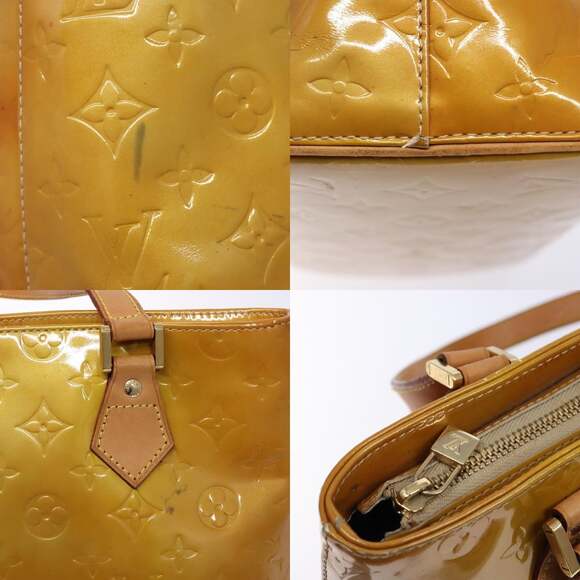 LOUIS VUITTON Monogram Vernis Houston Hand Bag Beige M91004 - Picture 11 of 13